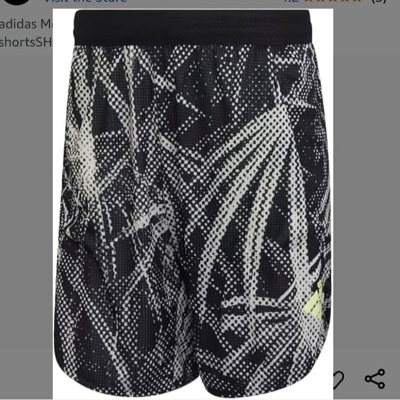 Adidas Boys Heat.RDY Black & White Athletic Shorts Tropical Print-size XS NWT - Picture 2 of 7